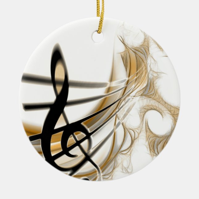 Elegant Musical Note Ceramic Tree Decoration (Front)