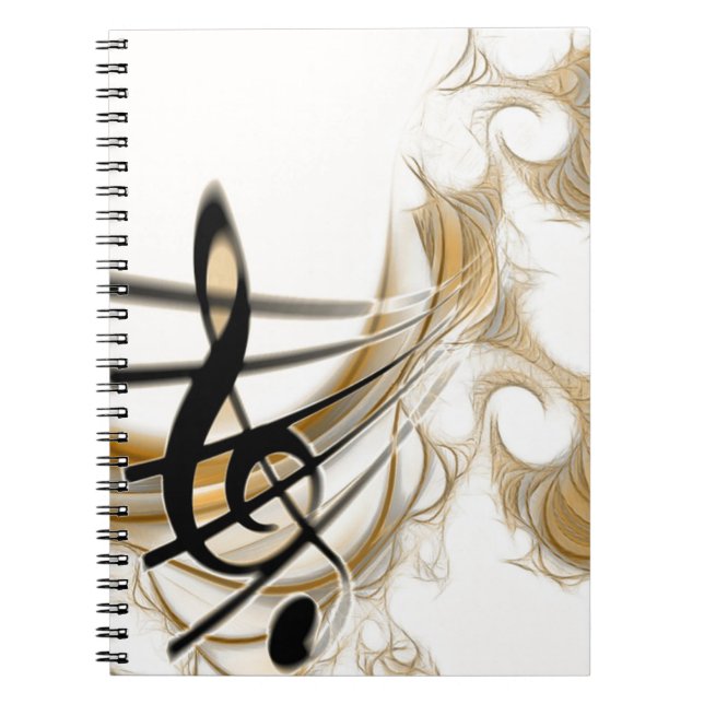 Elegant Musical Note Notebook (Front)