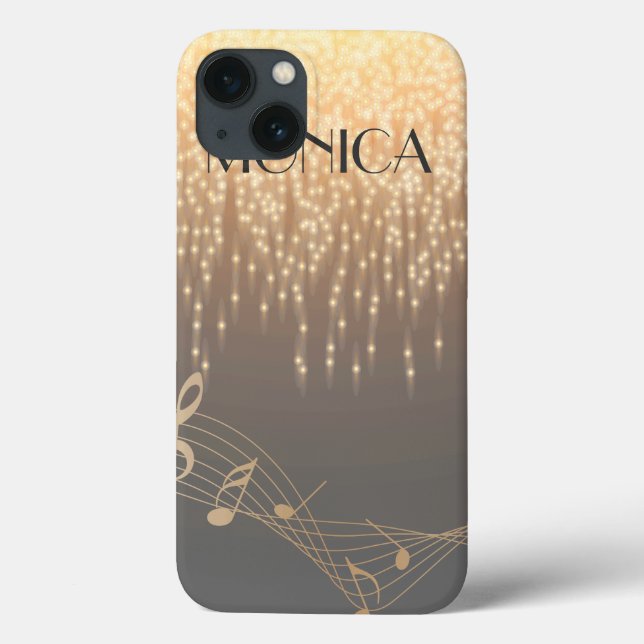Elegant Musical Note sparkle confetti Case-Mate iPhone Case (Back)