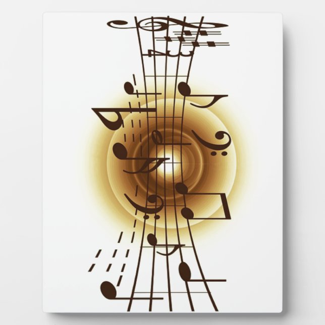 Elegant Musical Notes Plaque (Front)