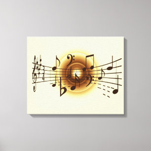 Elegant Musical Notes  Wall Canvas Print