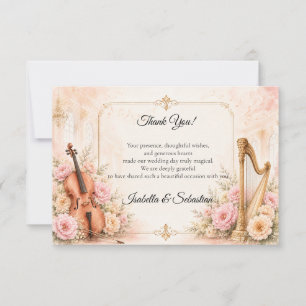 Elegant Musical Wedding Wedding Thank You Card