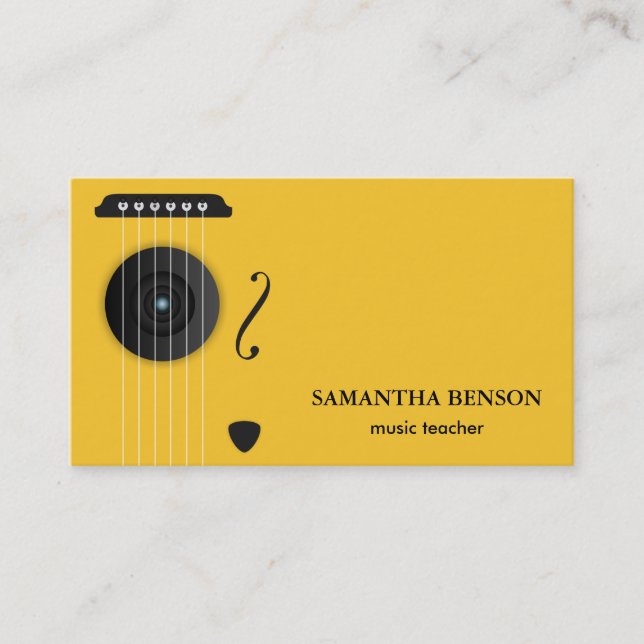 Elegant Musician  Business Card (Front)