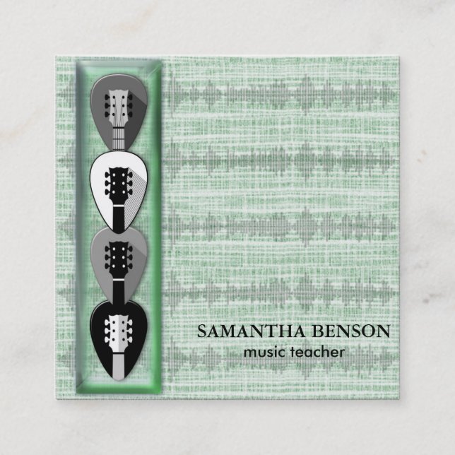 Elegant Musician Business card with Music Note (Front)