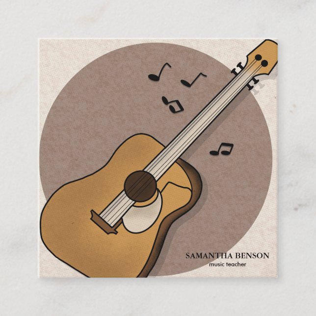 Elegant Musician Business card with Music Note (Front)
