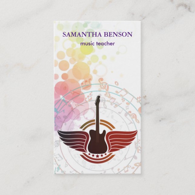 Elegant Musician Business card with Music Note (Front)