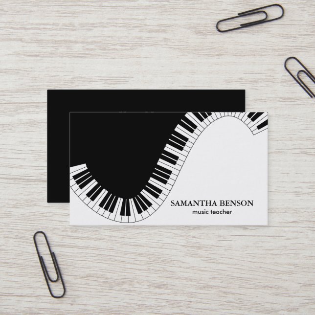 Elegant Musician Business card with Music Note (Front/Back In Situ)