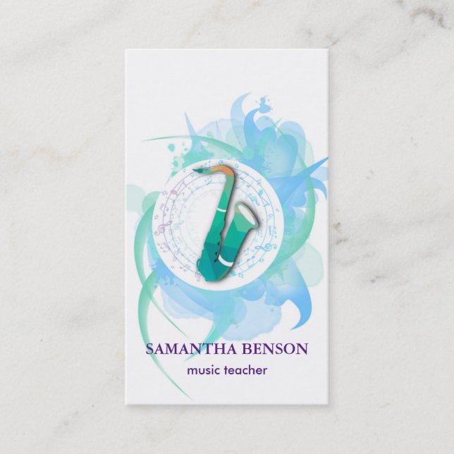 Elegant Musician Business card with Music Note (Front)