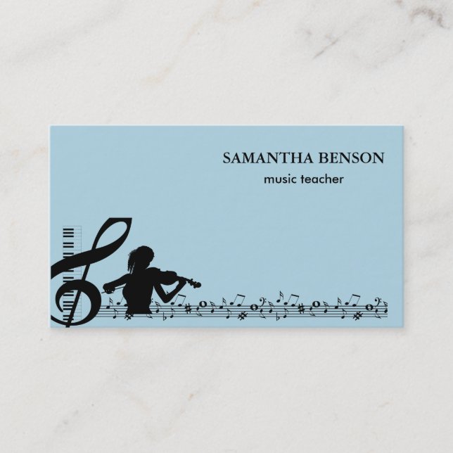 Elegant Musician Business card with Music Note (Front)