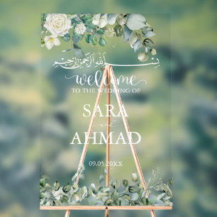 Elegant Muslim Islamic Wedding Entrance Clear Acrylic Sign