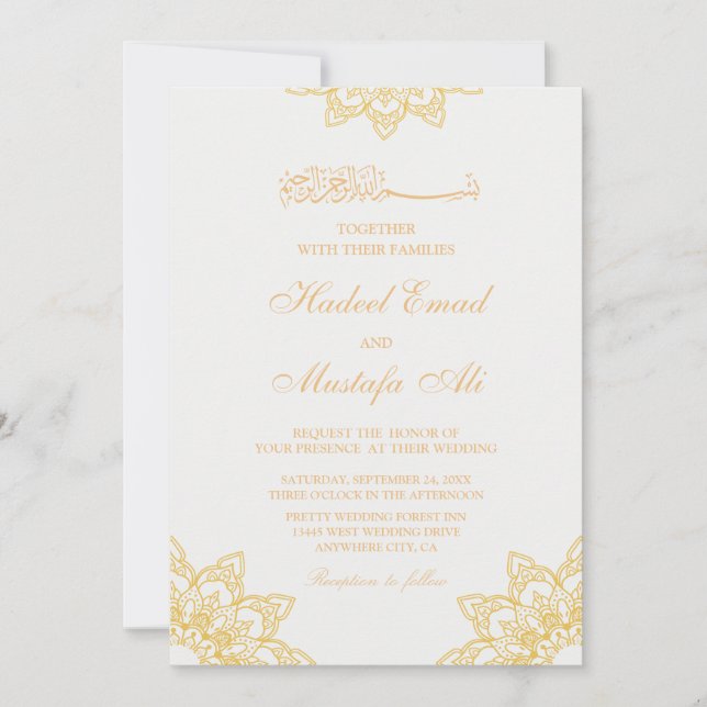 Elegant muslim wedding invitation (Front)