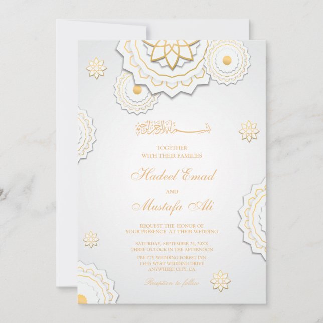 Elegant muslim wedding invitation (Front)