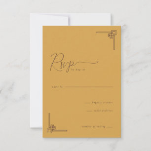 Elegant Mustard Geometric RSVP Card