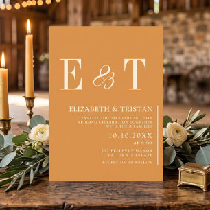 Elegant Mustard Minimalist Wedding Invitation