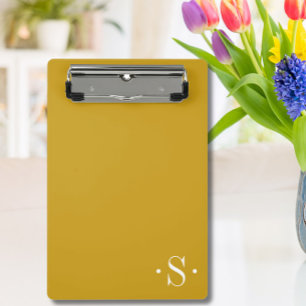 Elegant Mustard Monogram  Mini Clipboard