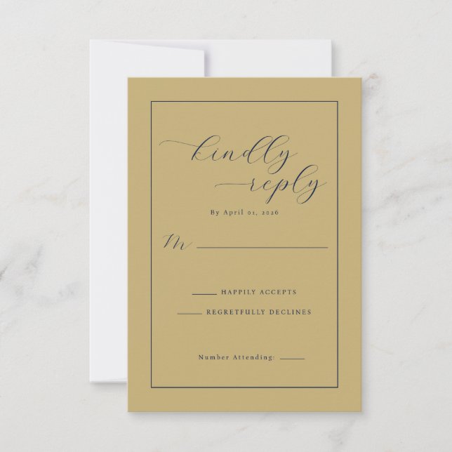 Elegant Mustard RSVP Card (Front)