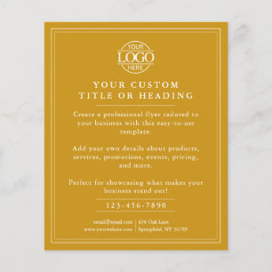 Elegant Mustard Yellow Business Logo Promotional Flyer