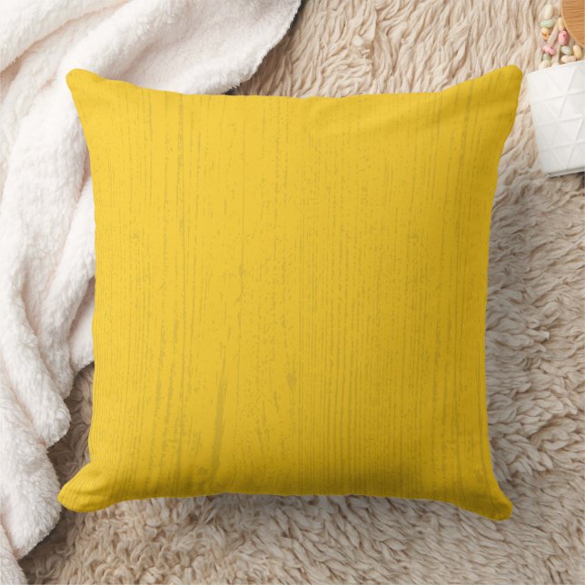 Elegant Mustard Yellow Wood Grain Cushion (Blanket)