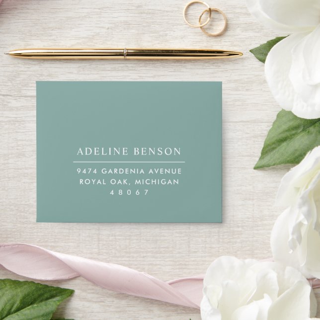 Elegant Muted Blue Green Wedding RSVP Envelope (Wedding)