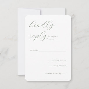 Elegant Muted Green RSVP Card