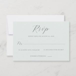 Elegant Muted Green RSVP Card