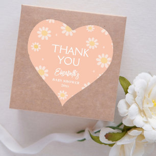 Elegant Muted Pastels Spring Baby Shower Thank You Heart Sticker