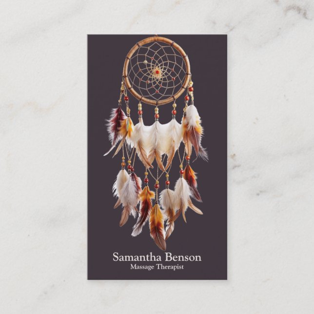 Elegant Mystic  Dreamcatcher Spiritual Metaphysica Business Card (Front)