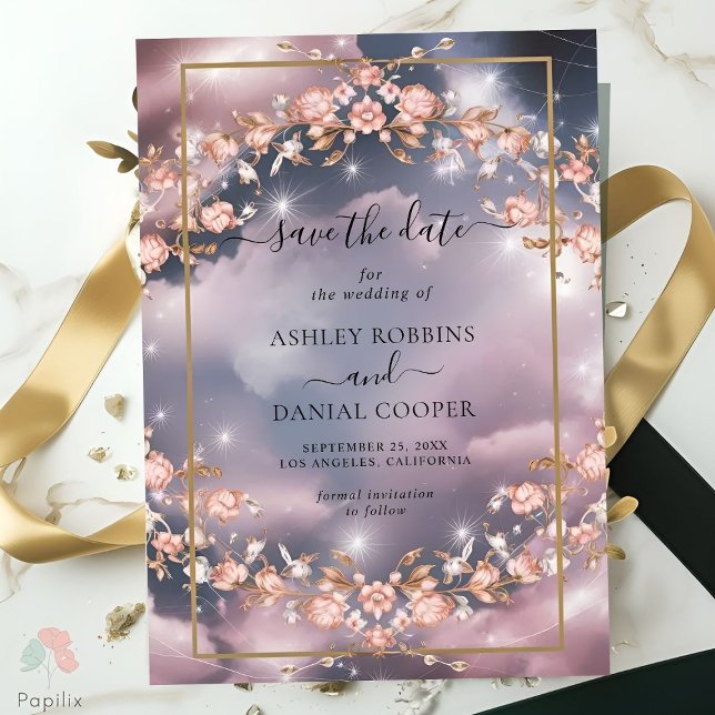 Elegant Mystic Floral Garden Save The Date Invitation (Creator Uploaded)