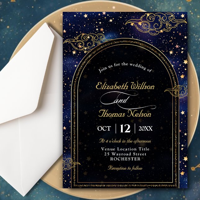 Elegant mystical celestial wedding invitation (Creator Uploaded)