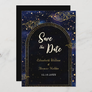 Elegant mystical celestial wedding save the date