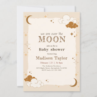 Elegant Mystical Crescent Moon Baby Shower Invitation