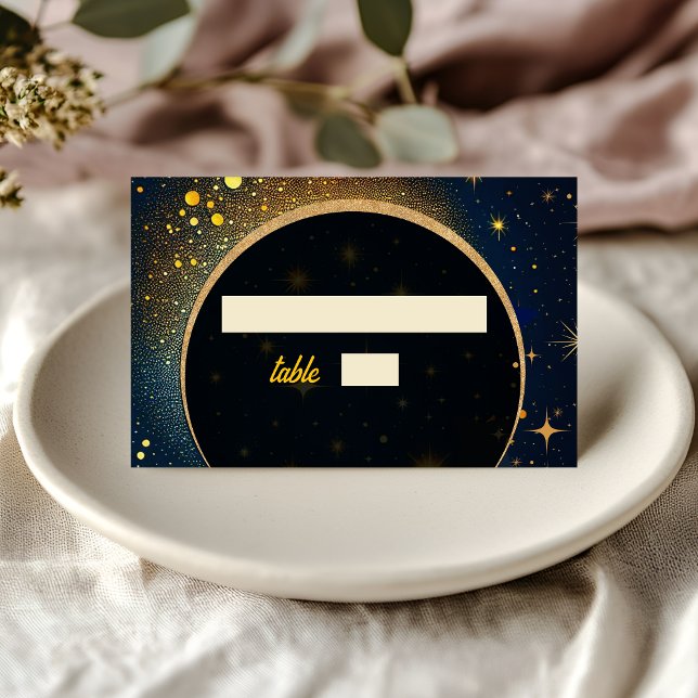 Elegant mystical moon celestial wedding place card (Creator Uploaded)