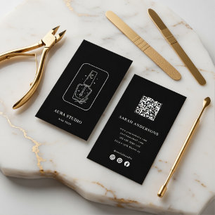 Elegant Nail Artist   Modern Manicurist Salon Business Card