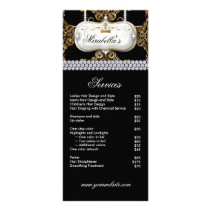 Elegant Nail Salon Makeup Artist Cosmetologist Rack Card