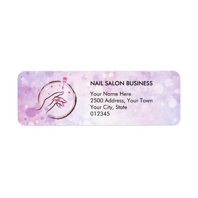 Elegant Nail Tech Return Address Label  (Front)