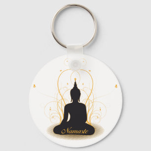 Elegant Namaste Buddha Key Ring