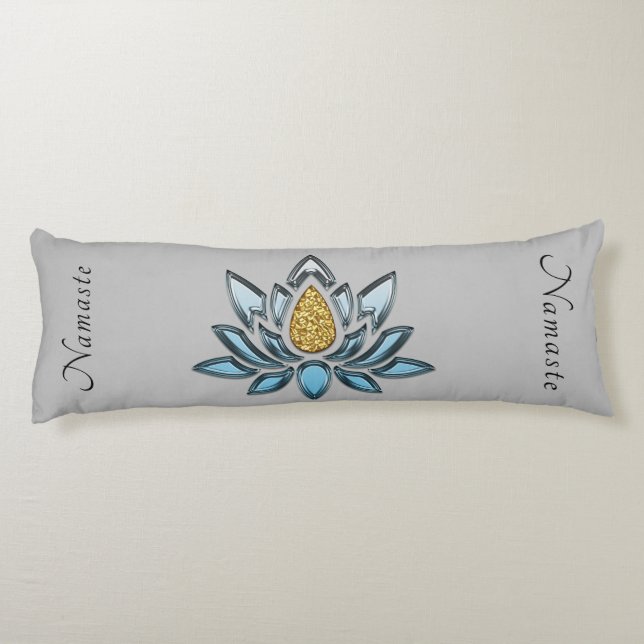 Elegant Namaste Lotus Flower Zen Yoga Meditation Body Cushion (Back)