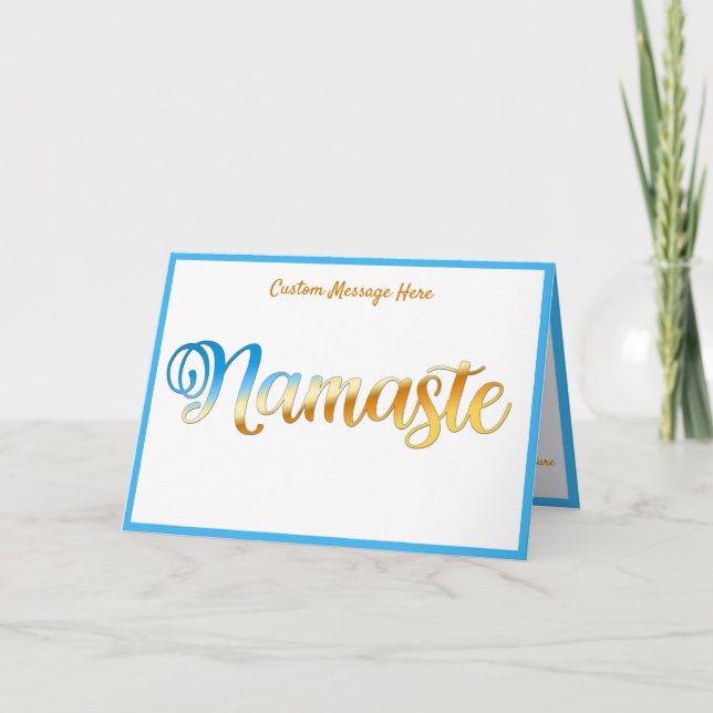 Elegant Namaste Zen Yoga Spiritual Greeting  Card (Front)