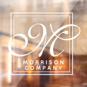 Elegant Name and Monogram Window Cling