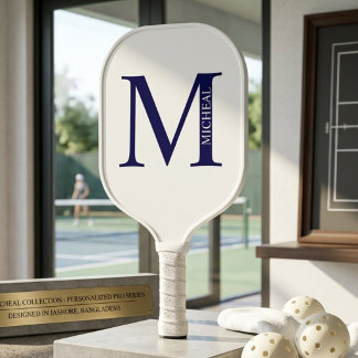Elegant Name and Personalised Monogram Pickleball Paddle