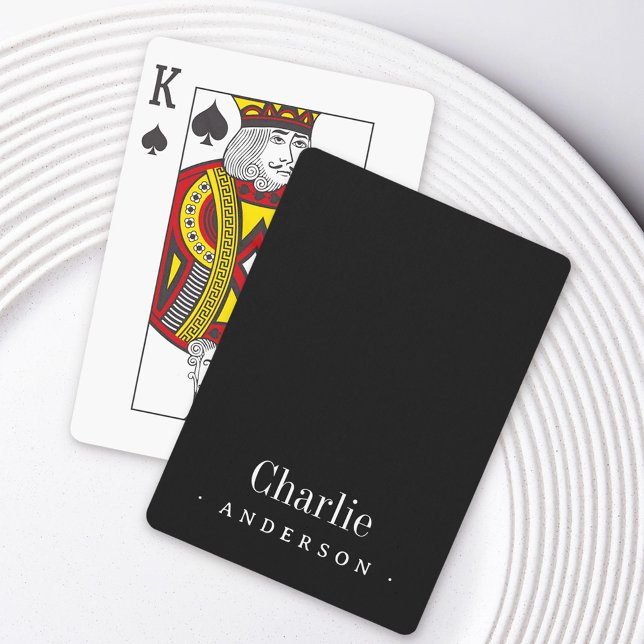 Elegant name and surname black playing cards (Elegant name and surname black poker cards)