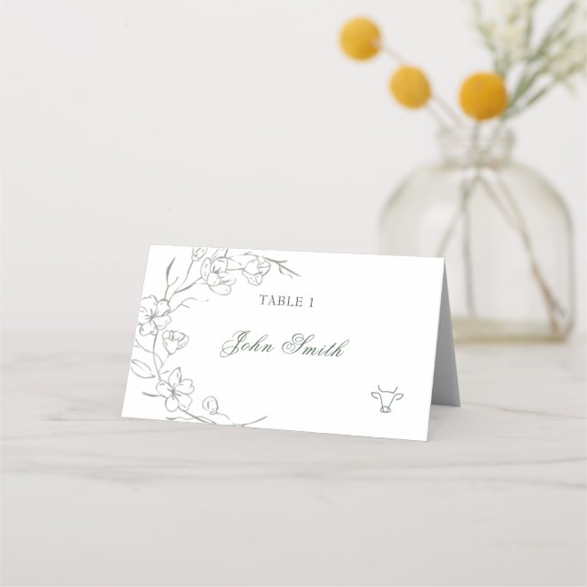Elegant Name Food Card (Front)