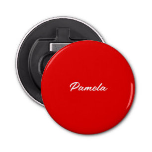 Elegant Name Minimalist Classical Warm Red Bottle Opener