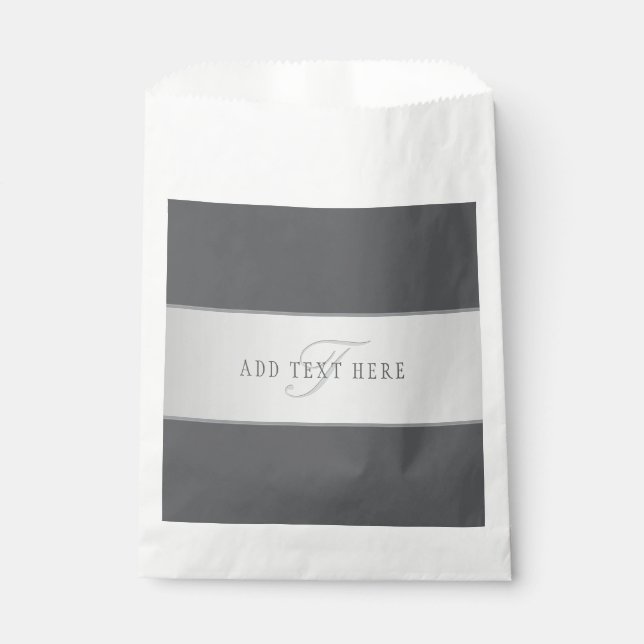 Elegant Name & Monogram Lettering (or other text) Favour Bags (Front)