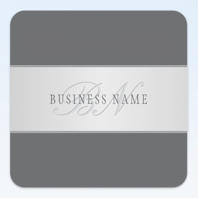Elegant Name & Monogram Lettering (or other text) Square Sticker (Creator Uploaded)