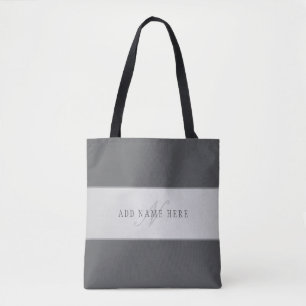 Elegant Name & Monogram Lettering (or other text) Tote Bag