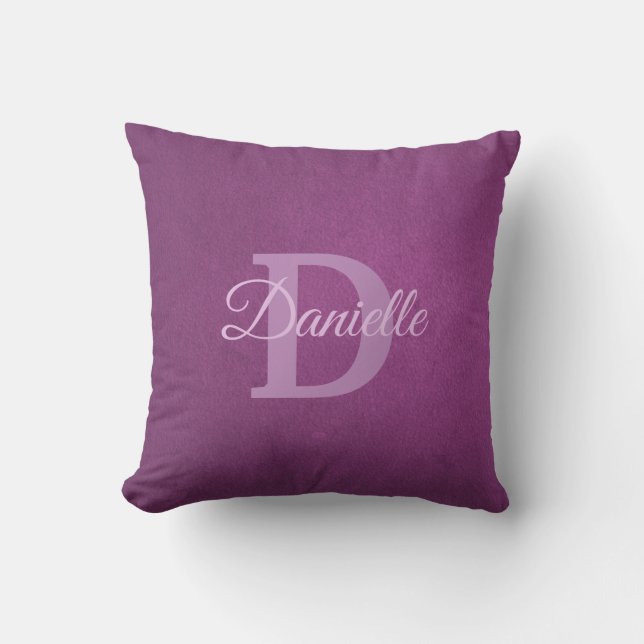 Elegant Name Monogram Template Initial D Script Cushion (Front)