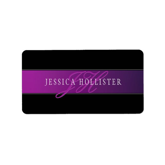 Elegant Name & Monogrammed Initial/s Label (Front)
