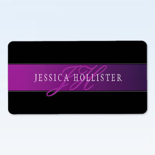 Elegant Name & Monogrammed Initial/s Label