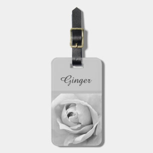 Elegant Name Rose Luggage Tag